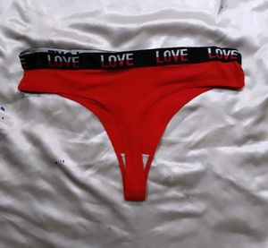 Red 'Love' Thong panty