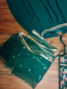 Embroidered Green Ethnic lehnga choli