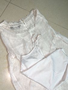 Lace Detail White Top