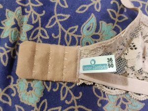 Beige Color Satin &amp; Lace Bra Panty Set(Brand New)