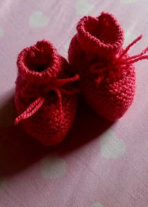 Cute Red Baby Booties