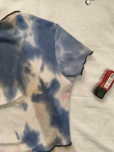 Tie-Dye Ribbed Cropped Top