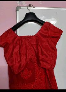 Stunning Red Embroidered Saree