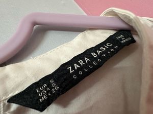 ZARA White Ruffled Sleeve Top