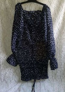 Navy blue & White Smocked dress