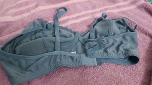 Vintage Blue Lace Trim Bra