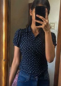 Stylish Navy Blue Printed Top