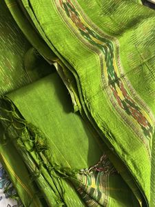 Vibrant Green Silk Saree