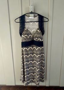 Chic Black & White Patterned Dress