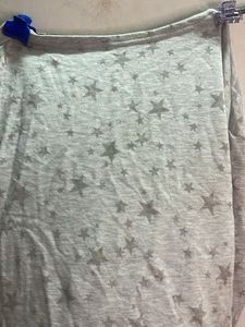 Gray Star Print Long Sleeve Top