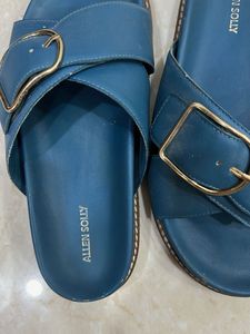 Allen Solly Blue Buckle Slides
