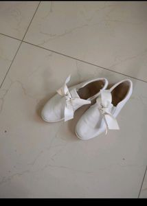 Women's White Casual Shoes With Bow Tie Cute Trend