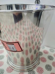 Vintage Blue Star Stainless Steel Bucket