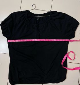 Black Puff Sleeve Top