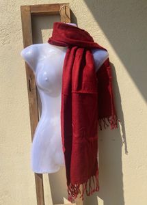 Maroon Scarf with Tassels