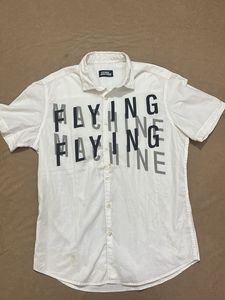 Flying Machine White Graphic Shirt