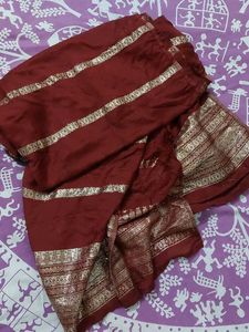 Elegant Maroon Kurta with Embellished Neckline