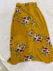 Women's Yellow Floral skirt set