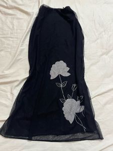 Sheer Black Floral Maxi Skirt