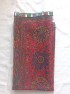 Vibrant Saree with Traditional Motifs