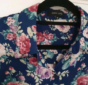 New Look Floral Print Button-Up Blouse