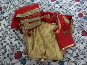 Red and Golden embellished Lehenga choli  ♥️✨