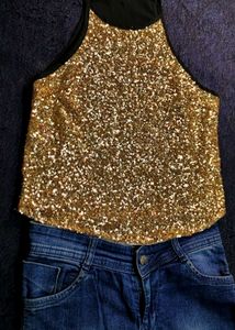 Sparkling Sequin Halter Top