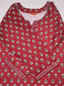Maroon Printed Kurta Set