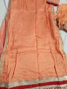 Elegant Orange kurti Set with Embellishments