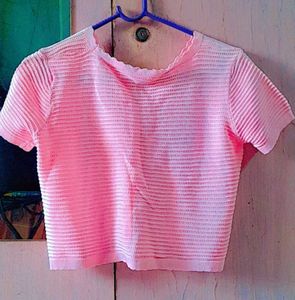Pink Cropped Cardigan