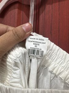With tag Elegant White Lace Trim Palazzo Pants