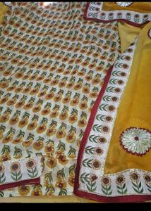 Half Pattern Mustard Yellow 💛 Saree