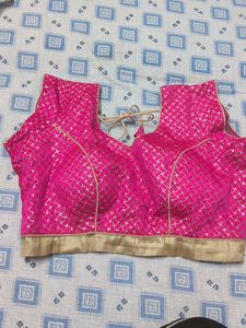 Vibrant Pink Brocade Blouse