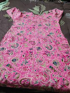 Pink Paisley Print Kurta Set