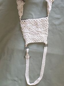 White Macrame Shoulder Bag