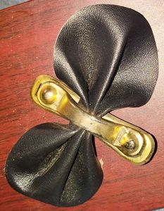 Black Faux Leather & Golden Bow .