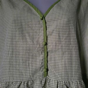 Cute Gingham Peplum Top
