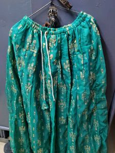 Green & Gold Ethnic Skirt