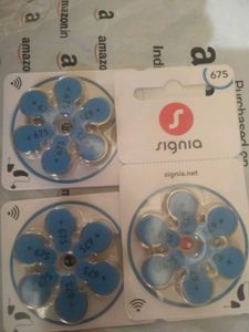"Signia Hear Aid Batteries 675 No"....
