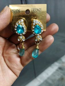 Blue Stone Dangle Earrings