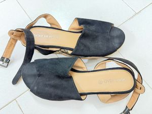 Chic Black Espadrille Wedge Sandals