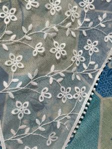 Elegant White Embroidered hair bandanas