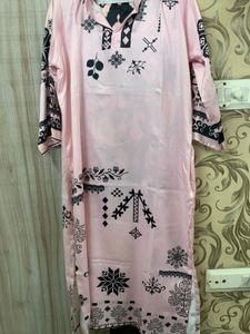 Stylish Pink turkish coord set with Black Print