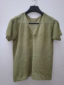 Olive Mesh boxy top
