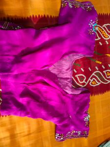 Vibrant Purple &amp; Gold Embellished Saree