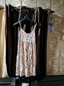 Floral Dress with Olive Green Shirt