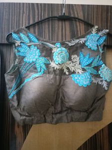 Printed Stiched Saree with Padded Blous