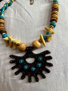 Boho Beaded Necklace with Pendant