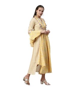 Yellow Printed Kurta