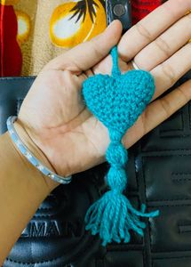 Crochet Heart Keychain